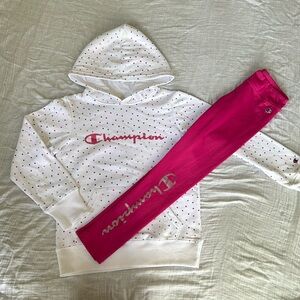Champion hoodie and legging set. Girls size 8.